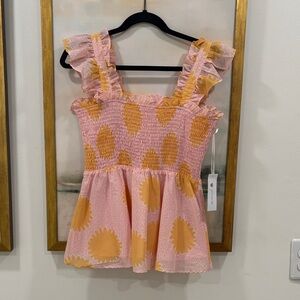 NWT J.Marie Smocked Blouse Medium